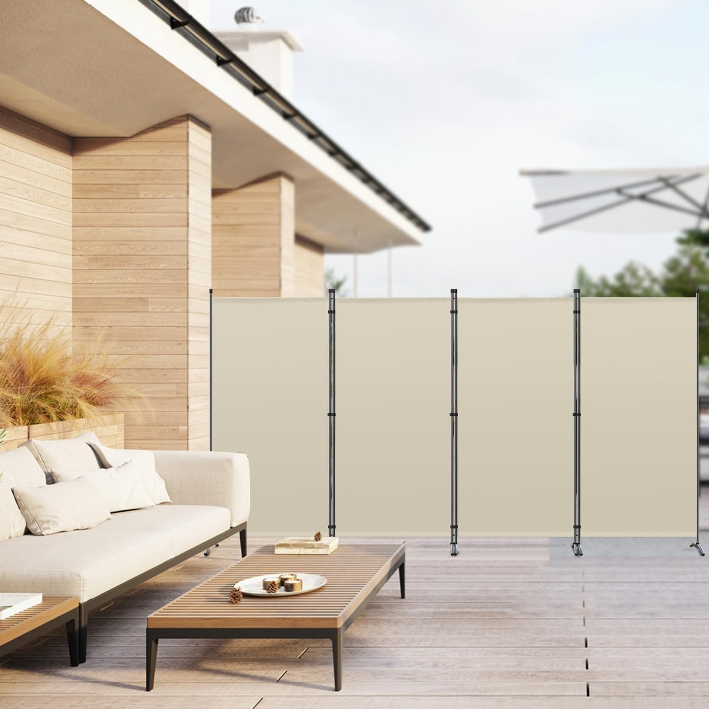 Angel Living Faltwand - 4 Paneele - 324 x 169 cm - Beige