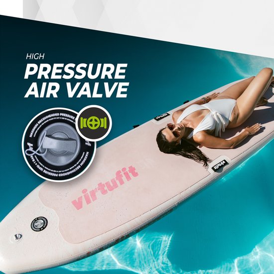 VirtuFit Cruiser Aufblasbares SUP Board 305 cm - Max. 180 kg - Komplettset - Inkl. Kajaksitz, Paddel, Pumpe, Tasche & GoPro Halterung - Stand Up Paddle Board - Pink