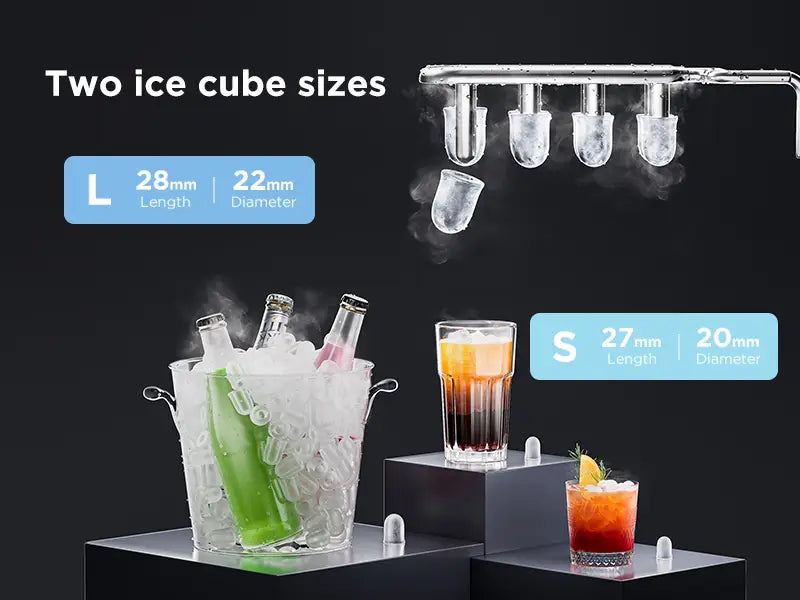 Comfee' Eiswürfelmaschine Grau – 12 kg/24 Std. – Eis in 6 Minuten – Selbstreinigend