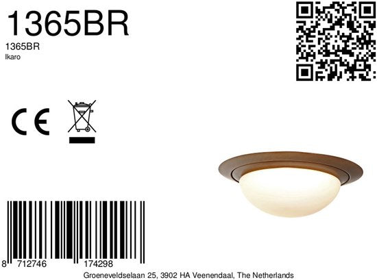 Deckenleuchte Steinhauer Ikaro 1365BR Bronze Ø 24 cm – 4-stufig dimmbar, für den Innenbereich geeignet, aus hochwertigem Metall und Glas
