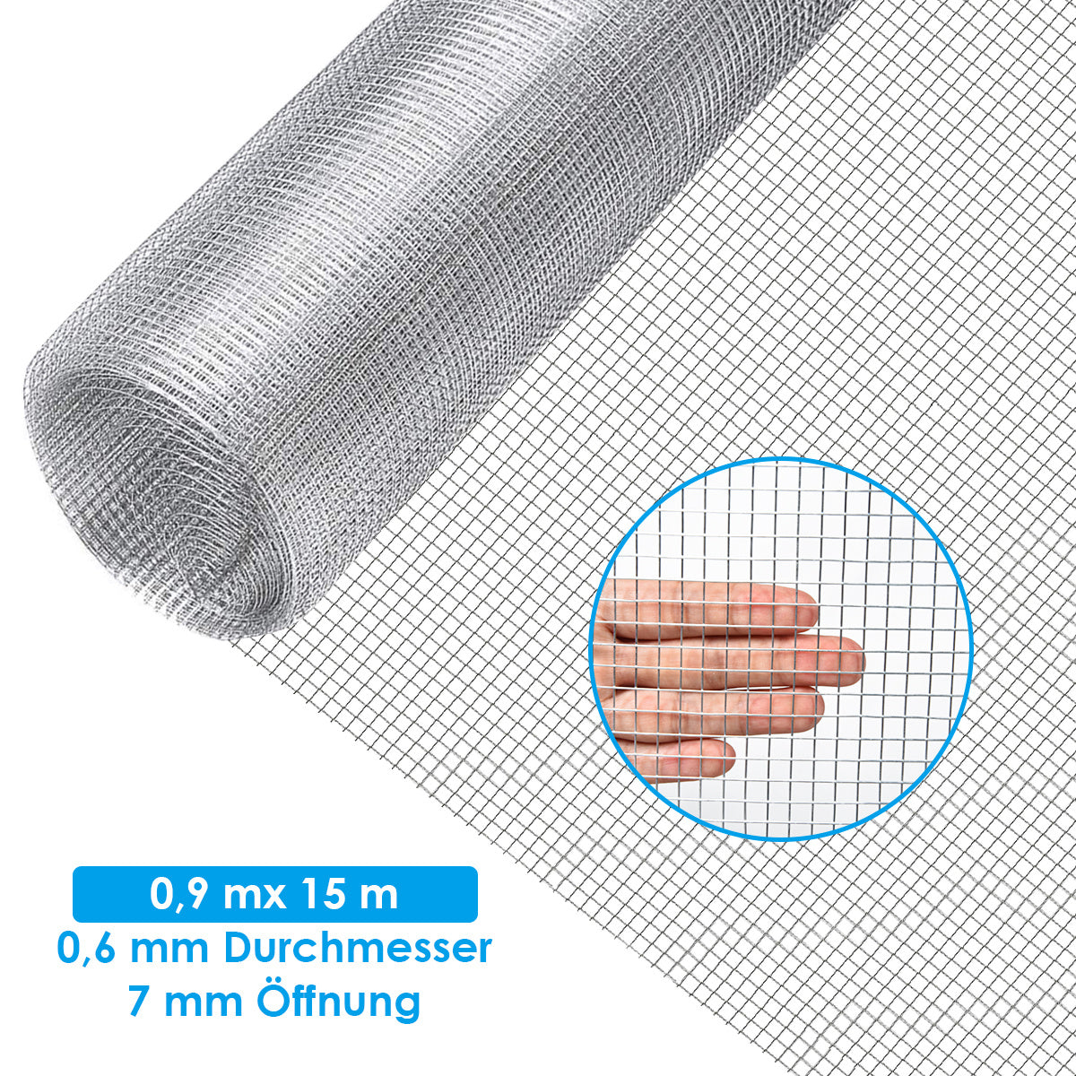 Coast 0,9 x 15 m ijzeren roosterstof met 7 x 7 mm openingen als ondersteuning voor boombescherming