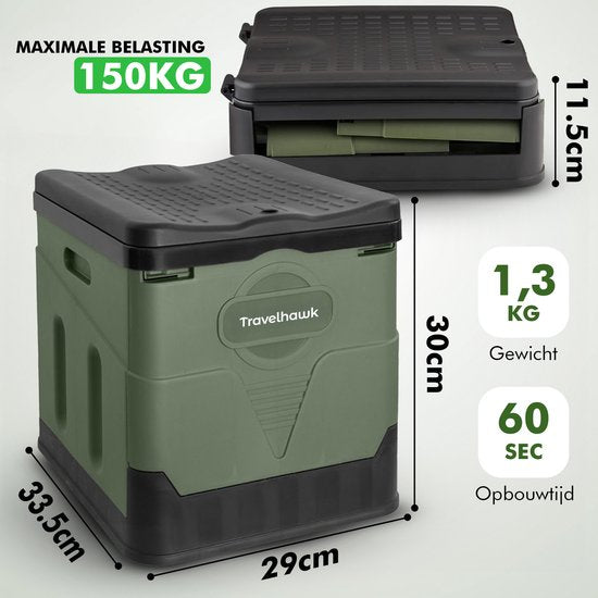 Travelhawk Campingtoilette - Tragbar & faltbar - Inklusive 12 biologisch abbaubaren Beuteln - Ideal für Camping, Festivals & Outdoor