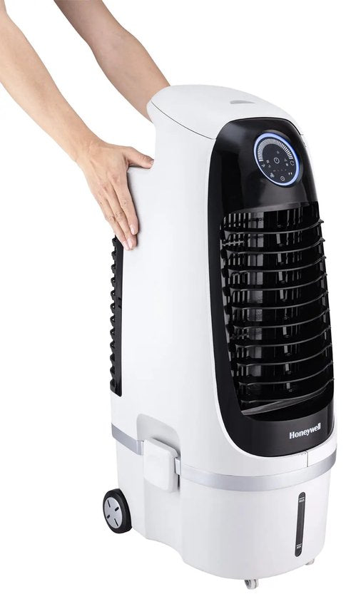 Honeywell Air Cooler - Ventilator, Luftbefeuchter und Luftkühler - Mobiles Klimagerät ohne Schlauch - Luftkühler 65dB - Räume bis zu 20m2 - Fernbedienung und Timer - Wassertank 10L - 81,2 x 39,4 cm