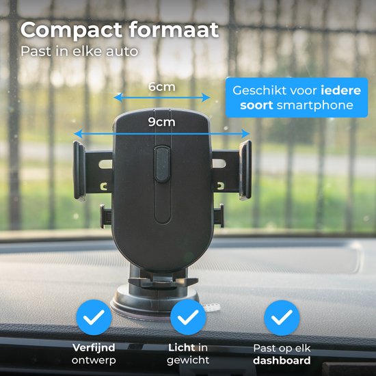 Nuvance Handyhalter für das Auto – Handyhalter – 360° – Saugnapf für Scheibe und Armaturenbrett – Handyhalter