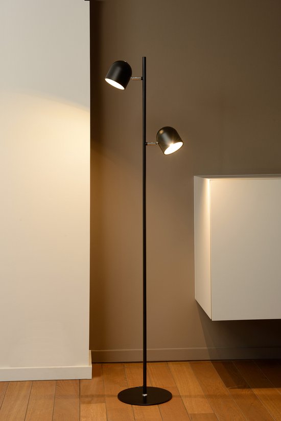 Lucide SKANSKA – Stehlampe – LED 3-Stufen-Dimmer – 2 × 5 W, 3000 K – Schwarz