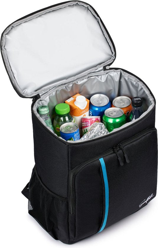 Sunflake Cool Backpack Large 30 Liter - Kühltaschen-Rucksack mit Flaschenöffner - XXL Cool Backpack für Männer & Frauen - Cooler Rucksack - Schwarz