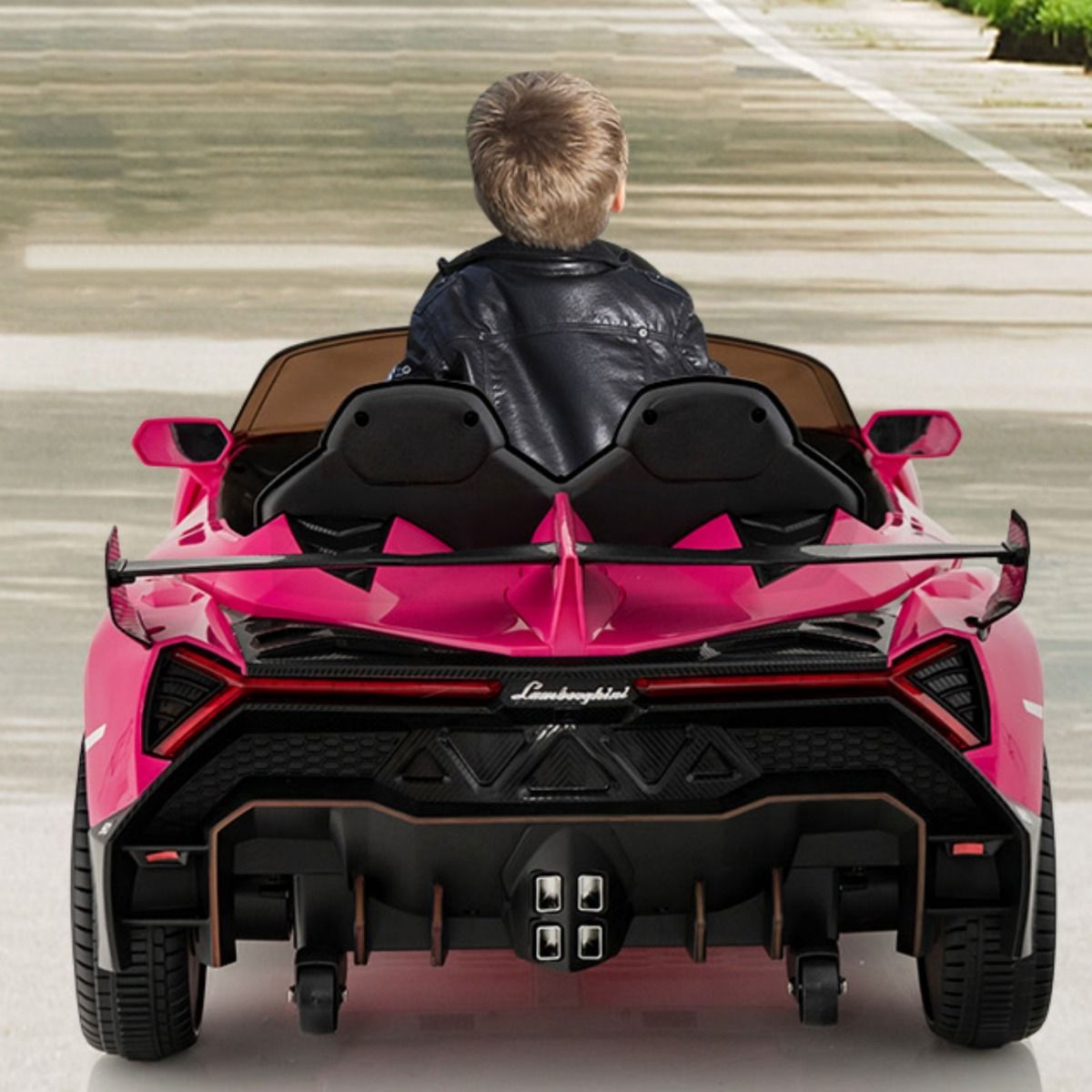 Coast Elektro-Kinderauto Lamborghini – 12-V-Akku – Fernbedienung – 3 Geschwindigkeitsstufen – Weiß