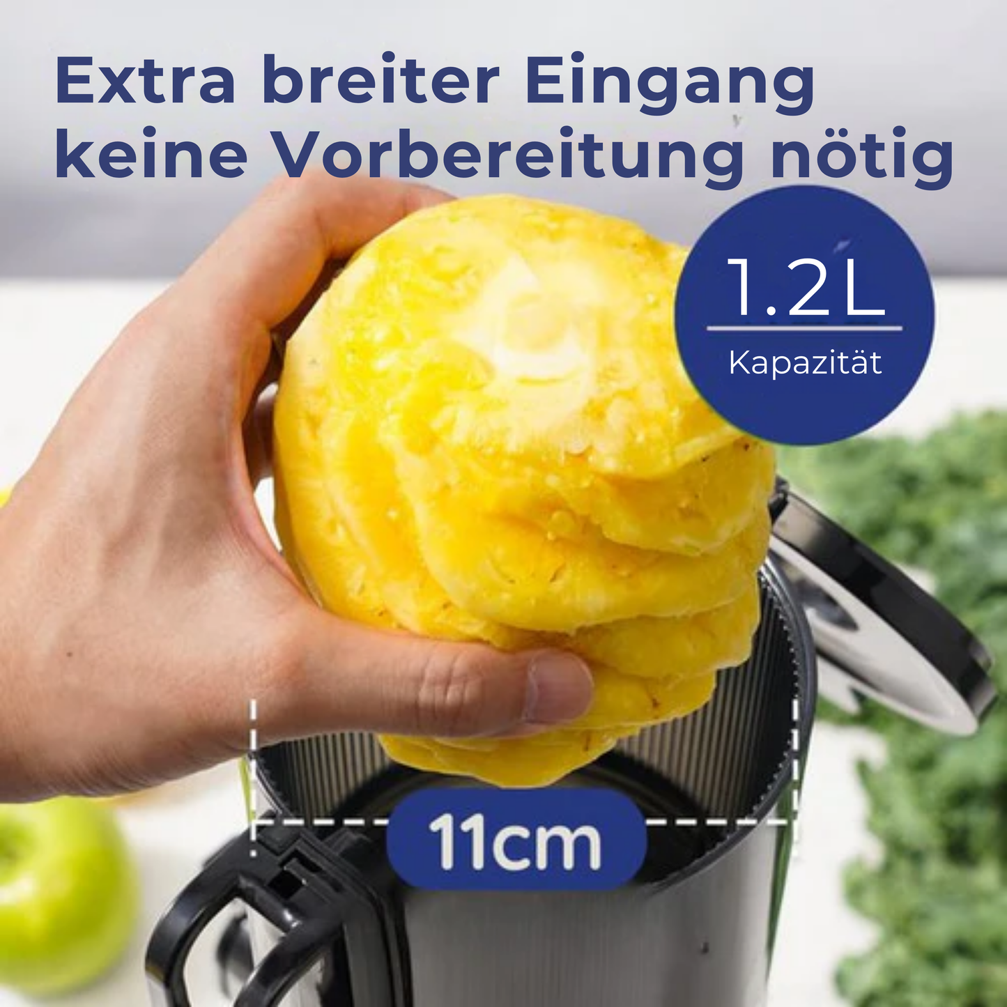 Safecourt Kitchen Entsafter - Für Obst & Gemüse - XXL Einfüllöffnung - Leistungsstarker 200W Motor