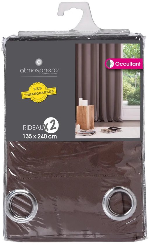 Verdunkelungsvorhänge – 135 x 240 cm – 2 Stück – taupe