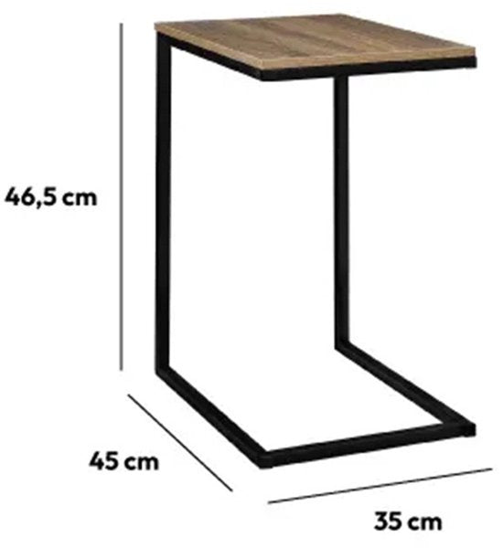 Five®-Beistelltisch – Metall/Holz – Länge 45 x Breite 35 x Höhe 66,5 cm