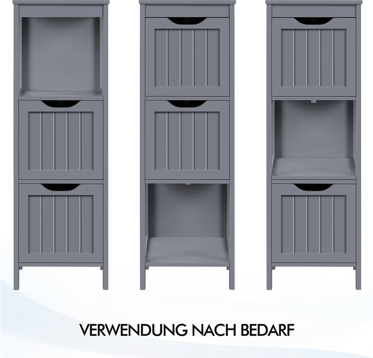 Yaheetech Platzsparender Badezimmerschrank & Aufbewahrungsschrank mit 2 herausnehmbaren Schubladen, 89 cm hoch – Dunkelgrau – MDF