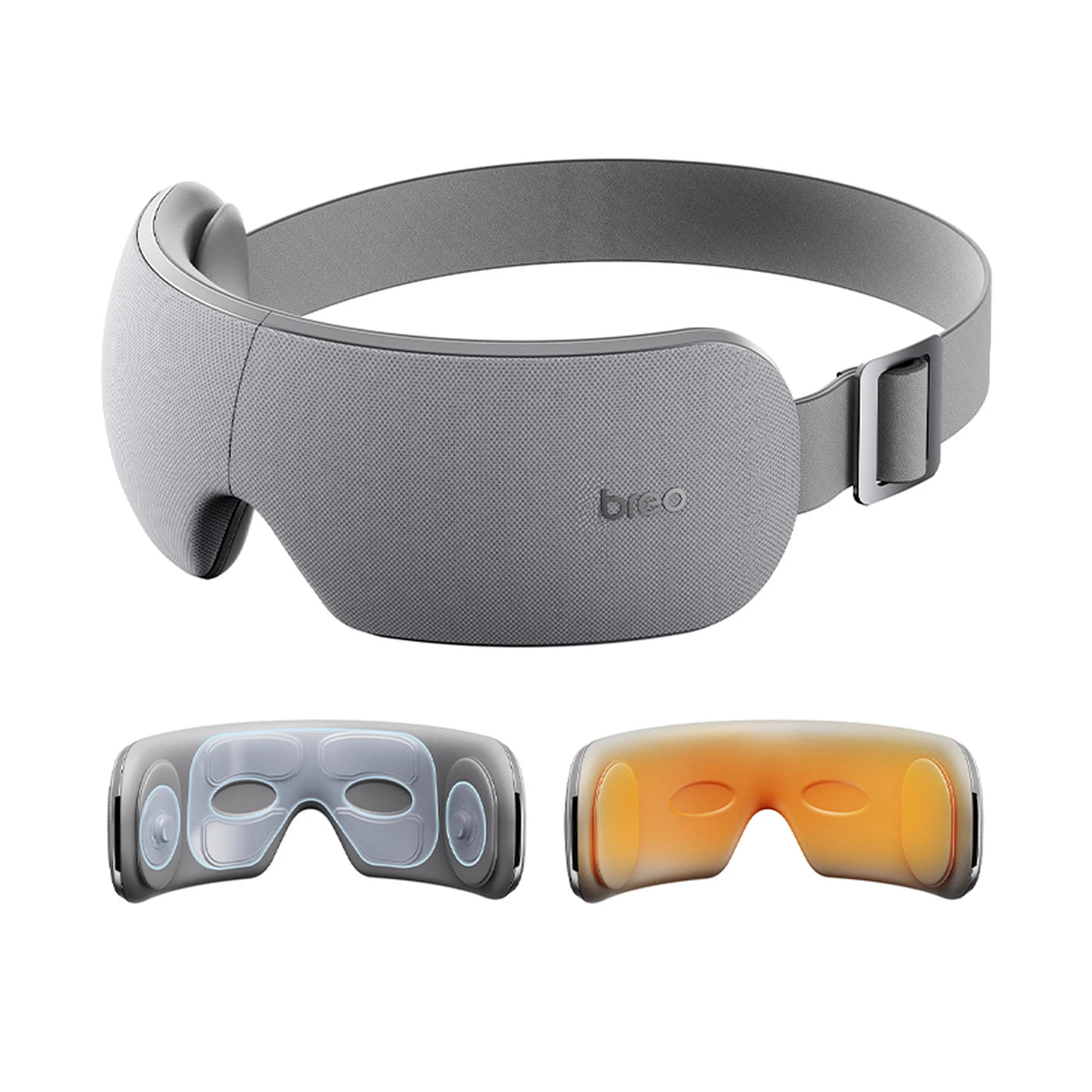Breo EM005 Augen- und Schlafmaske mit Massagefunktion und Wärme – Luftkompression, Schläfenmassage, USB-C – Schwarz