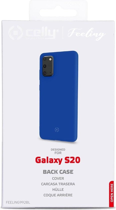 Celly Feeling Samsung S20 Fall - Silikon außen mit Anti-Kratz-Innenseite - Blau