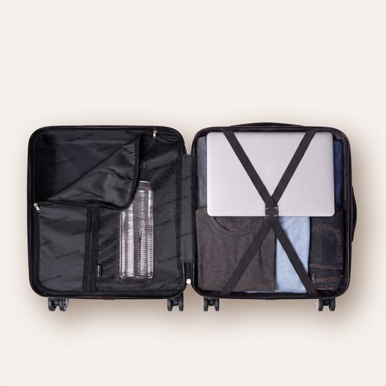 TRVLMORE Handgepäckkoffer – 40 x 30 x 20 cm – Unter-dem-Sitz-Gepäck – 24 l – Zahlenschloss – 4 Rollen – Dunkelblau