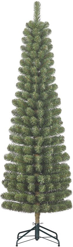 Black Box Trees Charlton Schlanker Baum – Weihnachtsbaum in Säulenform mit Scharnierkonstruktion – Weihnachtsdekoration mit natürlichen PVC-Nadeln – Kunstbaum, schlankes Modell – H 215 x Ø 56 cm – Grün