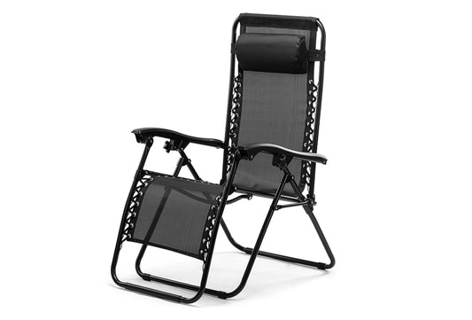 Hortensus Verstellbarer Liegestuhl in Schwarz