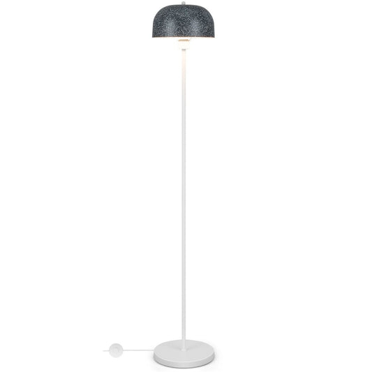 Coast Stehleuchte 146 cm Grau-Weiß mit Schirm und Fußschalter - Moderne Stehleuchte mit gewichtetem Sockel und E27-Glühbirne