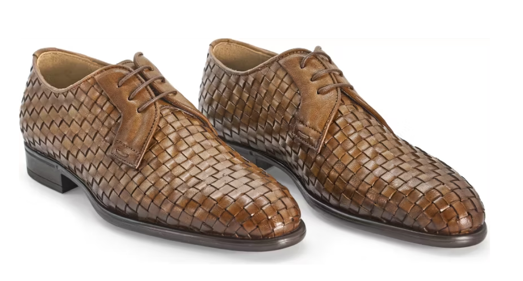 Giorgio Bufalino Leder Flechtschuhe - Cognac - Größe 47 - Italienischer Stil & Luxus