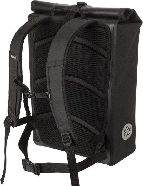 AGU Shelter – Kurierrucksack – Fahrradkurierrucksack – 40 l – 100 % wasserdicht – 3M-Reflexstreifen – Fach für 14-Zoll-Laptop – Schwarz