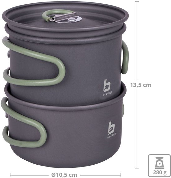 Bo-Camp – Kochgeschirrset – Explorer – 2-teilig – Harteloxiert – Aluminium