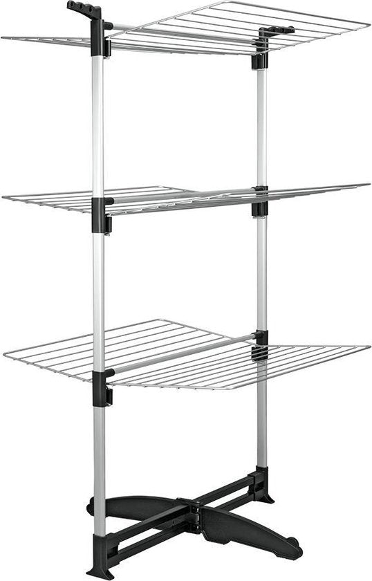 Tomado - Ciclone Trockenturm - 40 Meter Trockenlänge - Silbergrau - Zusammenklappbar - Mit Haken für Kleiderbügel - Aluminium und Metall -.