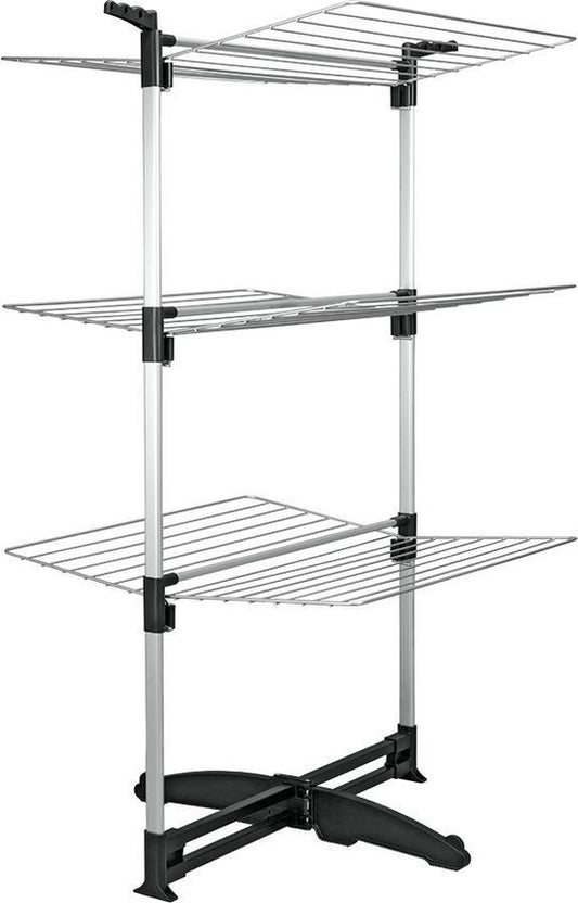 Tomado - Ciclone Trockenturm - 40 Meter Trockenlänge - Silbergrau - Zusammenklappbar - Mit Haken für Kleiderbügel - Aluminium und Metall -.