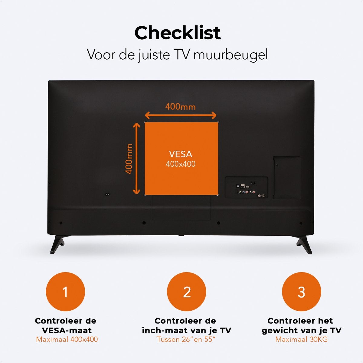 LifeGoods TV-Halterung - drehbar und neigbar - 26 bis 55 Zoll - bis zu 30 KG - Schwarz