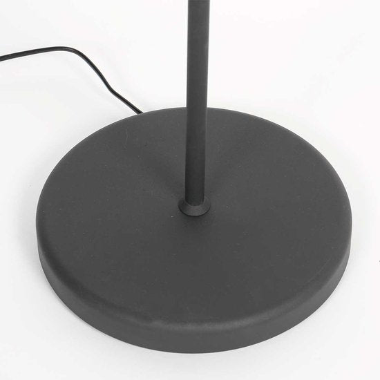 Stehlampe Bella 3407ZW – Schwarz mit schwenkbarem Arm, ausklappbar und Zugschalter – Mexlite – Zeitloses Design aus Kunststoff, Metall und Elektronik, Höhe 135 cm, Reichweite 45 cm