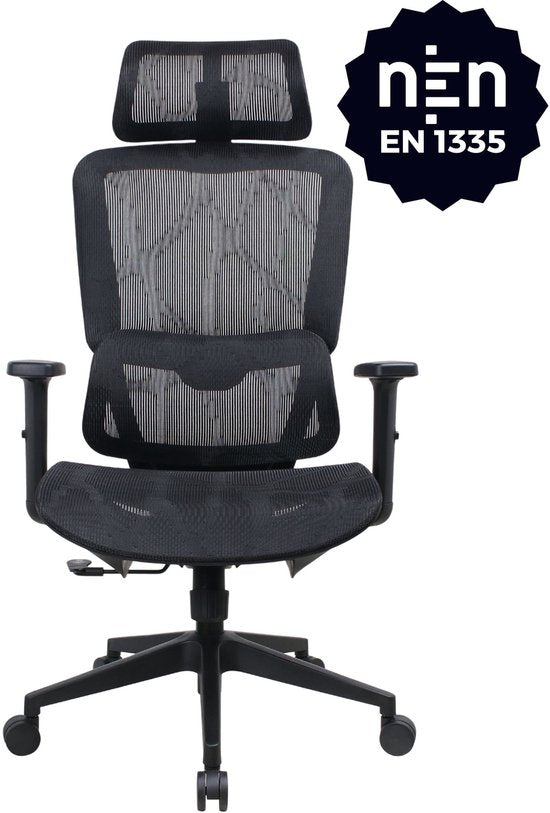 GAME HERO® Trader X1 Ergonomischer Bürostuhl - Bürostuhl für Erwachsene - 130KG - Schwarz