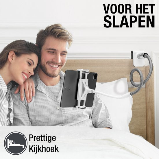 Studio ME Tablet-Halterung Flexibel Weiß - 4.7 bis 12.9 Zoll - Ipad-Halterung Stativklemme - 100 CM - Tablet-Ständer - Geeignet für Kameras - 360º drehbar - Tablet-Halterung