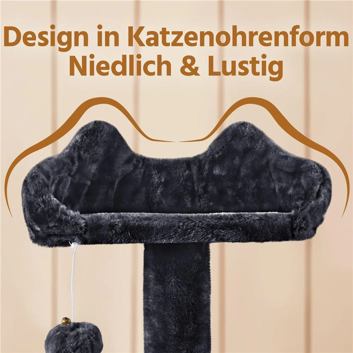 Yaheetech Kratzbaum mit 2 Höhlen – 158 cm hoch – 49 x 49 cm – Schwarz