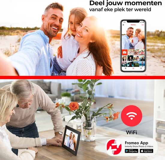 Denver - PFF2160B - Digitaler Fotorahmen - 21,5 Zoll - XXL - Full HD - Frameo App - WiFi - 32GB - IPS-Touchscreen - Schwarz