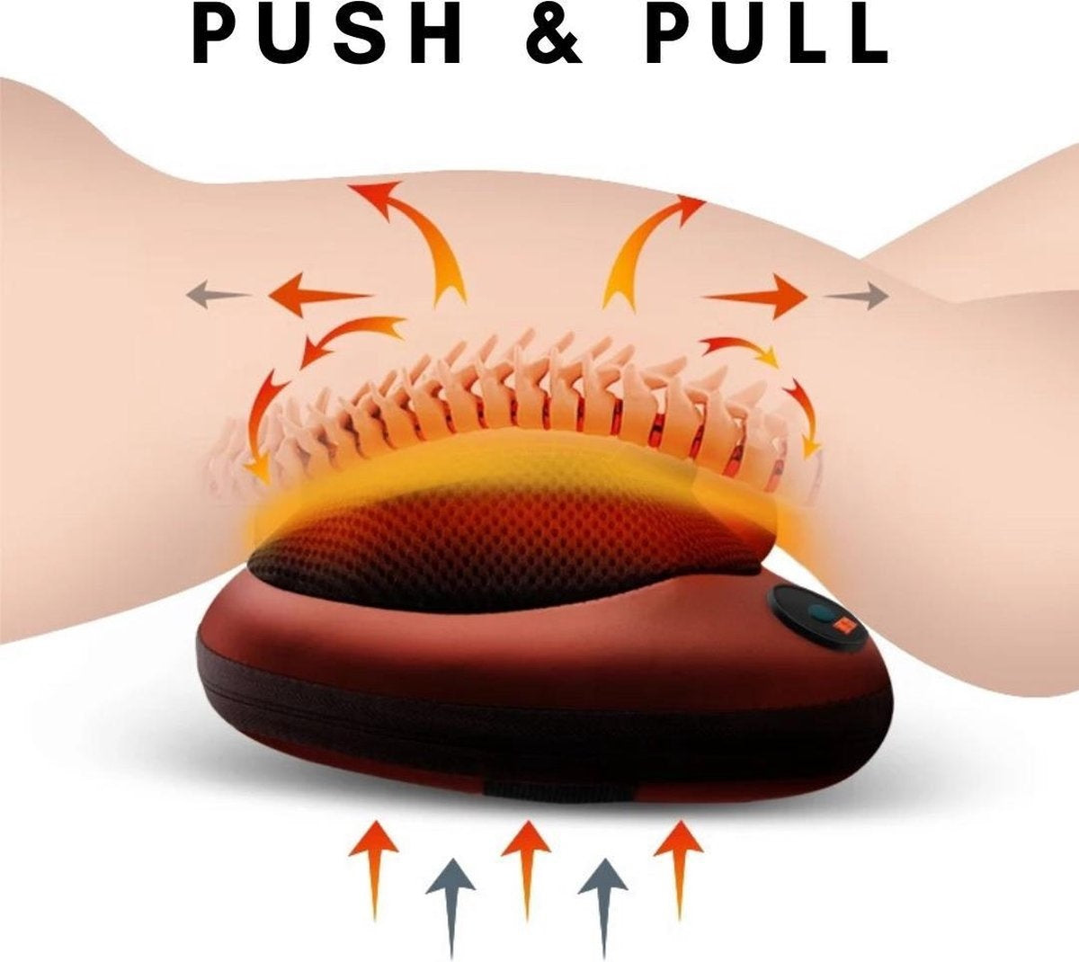 Auronic Shiatsu-Massage-Kissen - Elektrisches Nacken- und Rückenmassagegerät - mit Wärmefunktion - Schwarz