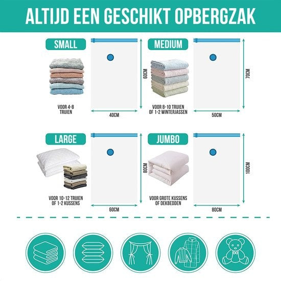 Strex Vacuum Bags Duvets & Clothes - 23 Stück / 4 Größen - Reisebeutel / Vakuumbeutel - inkl. Handpumpe