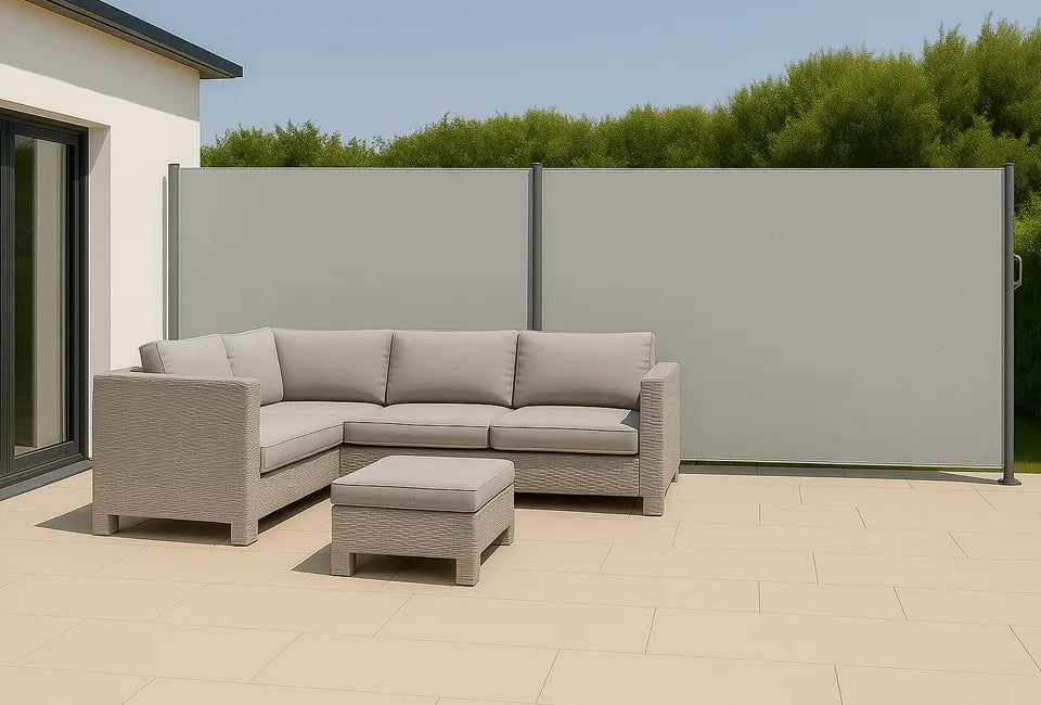 Hortensus Doppelter Aluminium-Windschutz 6 m x 1,8 m - Grau