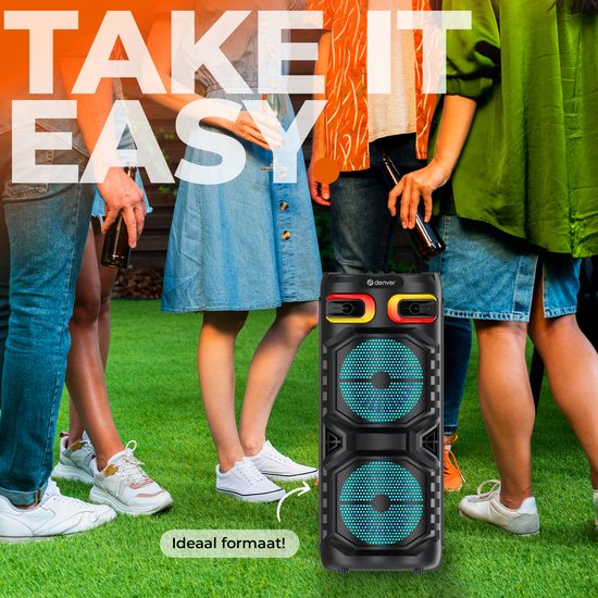Denver - BPS355 - Lautsprecher & Party Box - Disco Lights - inkl. Fernbedienung - Mikrofonanschluss - Schwarz