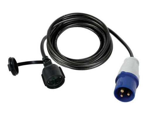 Perel-Adapterkabel von Schuko-Stecker auf CEE-Stecker – 3 m – IP44 – Gummi