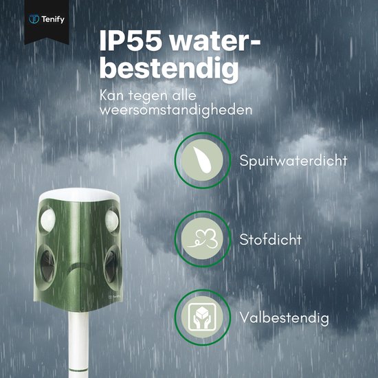 Tenify Ultraschall-Katzenabwehr - Große Reichweite - 360 Grad - Solarbetrieben - USB Wiederaufladbar - Katzenschreck - Abwehr - Schädling - Vogel - Tiere - Mäuse - Rattenabwehr