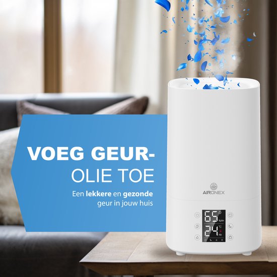 Aironex Luftbefeuchter 3.8 Liter - Topfill - Aroma - Luftbefeuchter - Luftbefeuchter - Geeignet für Wohnzimmer, Büro, Babyzimmer, Schlafzimmer