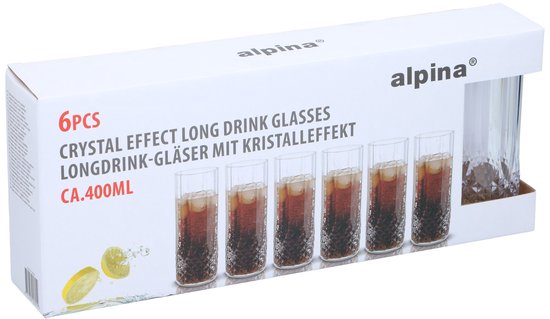 Alpina Longdrinkglas-Set aus Kunststoff, 6-teilig, 400 ml