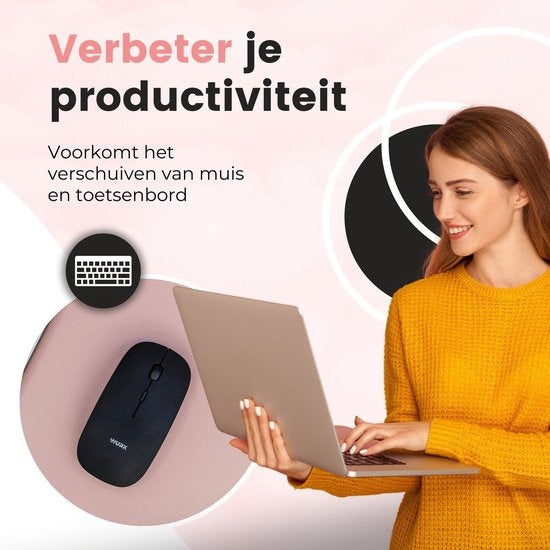 WURK Professionelle Schreibtischunterlage Kunstleder - Schreibtisch-Organizer - Inklusive Kabelclip - Rosa - 120x60