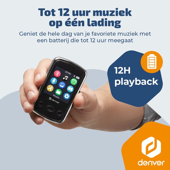 Denver MP3 Player inkl. Ohrhörer - Erweiterbar bis zu 128GB - Shuffle/Repeat Modus - Kinder und Erwachsene - Befestigungsclip - AUX - MPS320B - Schwarz