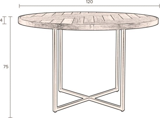 Dutchbone Class Esstisch Rund 120 cm Akazienholz Schwarz