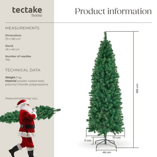 Tectake Weihnachtsbaum Comet 180 cm - Grün