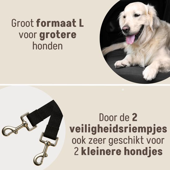 By Cee Cee Deluxe-Hundesitz für das Auto – Hundekorb für das Auto mit Sicherheitsgurt – Autokorb für Hunde – Hundesitz – Autositz – Mokka – Größe L – Otto