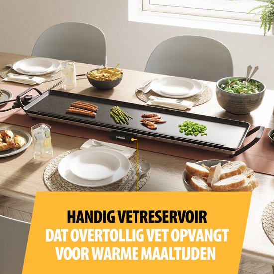 Tristar Backblech – BP-2669 – 1800 W – Gourmet, Grillplatte XL 90 x 23 cm – 8–10 Personen