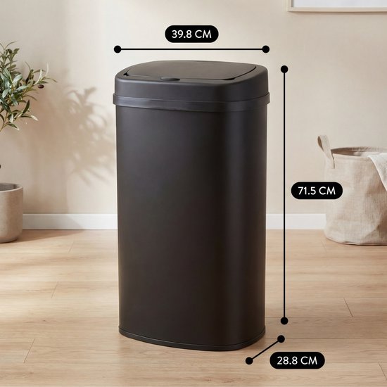 Bayt Mülleimer - Mülleimer 60 Liter - Mülleimer - Abfalleimer - Metall - Schwarz