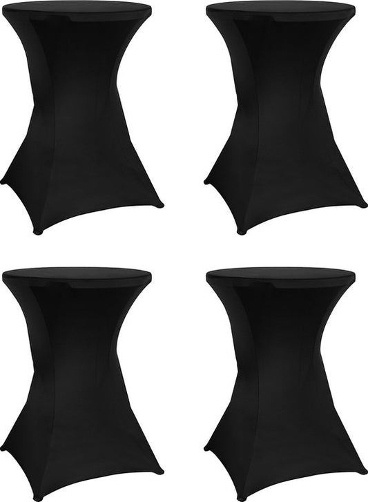 Saaf - Stehtisch Hussen - Set - 4 Stück - Ø 80-85 x 110cm - waschbar & elastisch - Schwarz