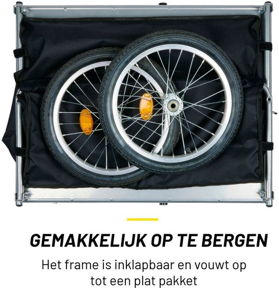 Dunlop Fahrradanhänger - Fahrradanhänger für Sachen - Fahrradanhänger Gepäck faltbar - Fahrradanhänger mit Reflektoren und verstellbarem Regenschutz - Gelb