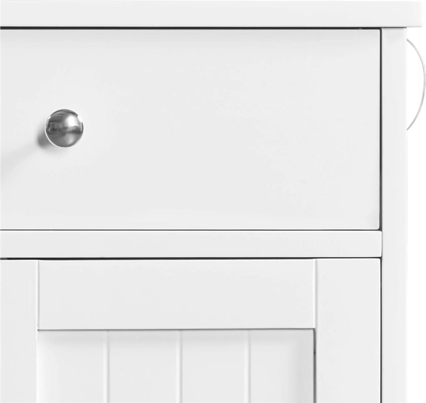 Yaheetech Badezimmerschrank mit 4 Schubladen und 1 Schranktür - Ausgestattet mit verstellbarem Einlegeboden und Anti-Kipp-Set und wasserabweisender Beschichtung - Für Bad und Wohnzimmer - Weiß Mdf - 81 x 30 x 81,5 cm